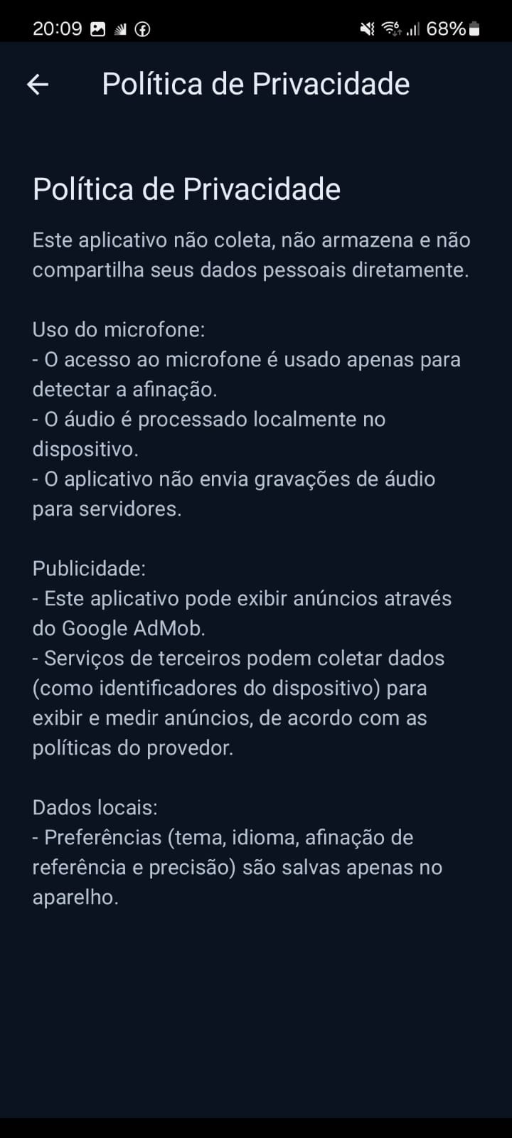 Screenshot do app Tuner Pro